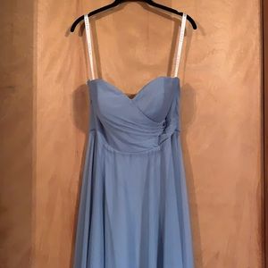 Bridesmaid dress in dusty blue